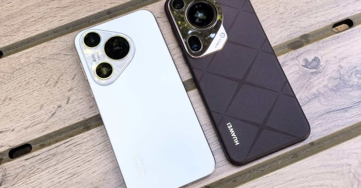 Two modern smartphones displayed on a wooden surface, showcasing sleek design and camera features.